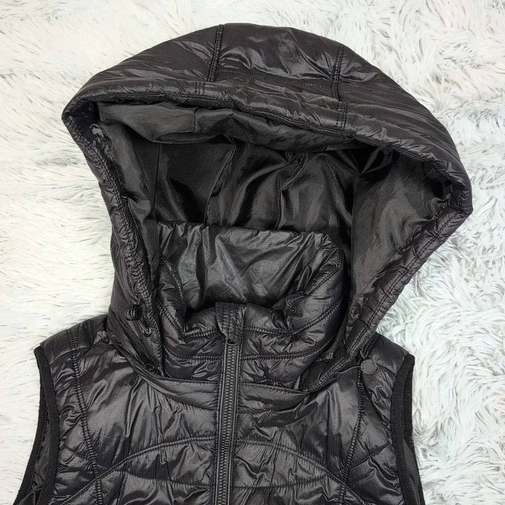 Michael Kors Vest Womens M Black‎ Removable Hood Gorpcore Comfy Zip Up Pockets